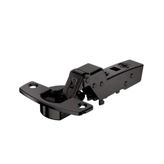 Afbeeldingen van Hettich Sensys 110°-scharnier met geïntegreerde demping (Sensys 8645i), in obsidiaanzwart, inliggend, openingshoek 110°, TH-boorbeeld 52 x 5,5 mm, voor schroefbevestiging (-)