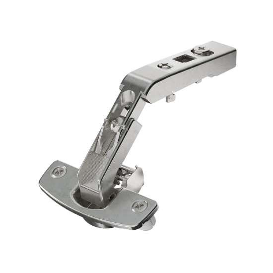 Afbeeldingen van Hettich Scharnier voor hoekkastvouwdeuren veerloos (Intermat 9930), vernikkeld, opliggend, Openingshoek 50° / 65°, TH-boorbeeld 52 x 5,5 mm, snelmontage Flash (ø 10 x 11)