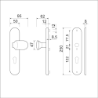 Afbeeldingen van Ami Veiligheids langschildgarnituur 250/50/1 Knop 145 vast-omkeerbaar Deurkruk 369 - PC92 deurdikte 53/57mm - F1 