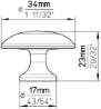 Afbeeldingen van Siro Meubelknop metaal - L 34mm/H 23mm/B 34mm chroom glanzend 