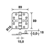Afbeeldingen van Axa Veiligheids glijlagerscharnier - 3mm 89x89 - Rondhoek