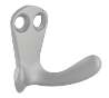 Afbeeldingen van Siro Kapstokhaak metaal - boorafstand 8mm/L 33mm/H 22mm/B 44mm - aluminium 