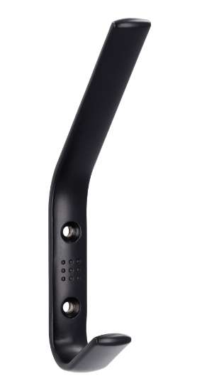 Afbeeldingen van Siro Kapstokhaak metaal - boorafstand 32mm/L 150mm/H 63mm/B 18mm - mat zwart 