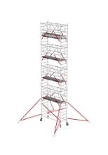 Afbeeldingen van Altrex Rolsteiger smal - aluminium met voorloopleuningen en schoren in de basis RS TOWER 51
