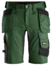 Afbeeldingen van Snickers Allround stretch korte broek 6141-3904, Maat 62, bosgroen/zwart