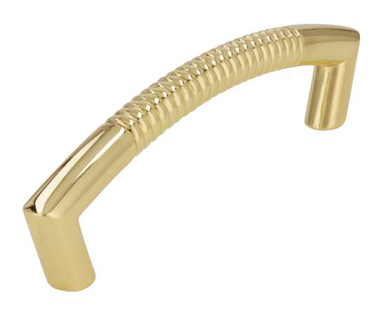 Afbeeldingen van Siro Meubelgreep metaal - boorafstand 96mm/L 118mm/H 33mm/B 10mm - messing glanzend 