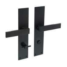 Afbeeldingen van INTERSTEEL Deurkruk Amsterdam met schild 250x55x2mm zwart 0571