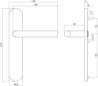 Afbeeldingen van INTERSTEEL Deurkruk Hoek 90° op schild blind rvs geborsteld blind 1297