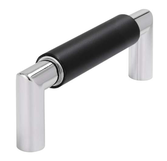 Afbeeldingen van Siro Meubelgreep metaal - boorafstand 96mm/L 108mm/H 37mm/B 16mm mat zwart/chroom 