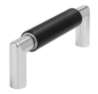 Afbeeldingen van Siro Meubelgreep metaal - boorafstand 96mm/L 108mm/H 37mm/B 16mm mat zwart/chroom 