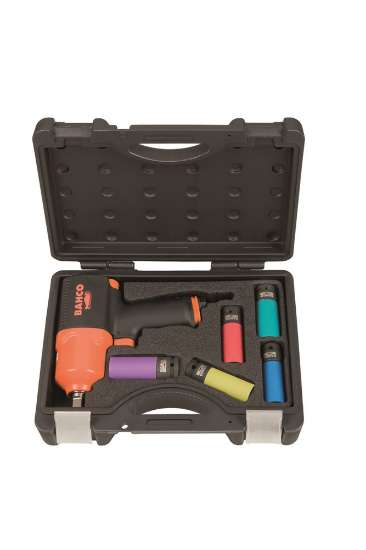 Afbeeldingen van Bahco micro slagmoersleutelset, 1/2'' inclusief 5 wiel slagdoppen