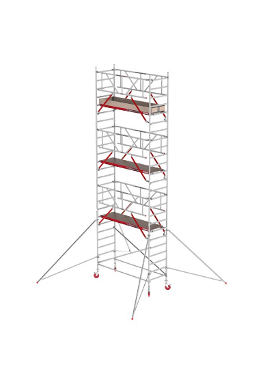 Afbeeldingen van Altrex Rolsteiger smal - aluminium met voorloopleuningen en schoren in de basis RS TOWER 41