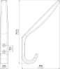 Afbeeldingen van Siro Kapstokhaak metaal - boorafstand 16mm/L 163mm/H 99mm/B 20mm - chroom mat/zwart 