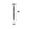Afbeeldingen van Axa beslagschroef - 4,5x40 pk T25 - mat zwart 