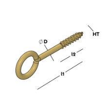 Afbeeldingen van GB Schroefoog houtdraad HT2,7 8x4 Ø2,2 Messing