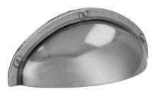 Afbeeldingen van Siro Schelpgreep metaal - boorafstand 64mm/L 85mm/H 27mm/B 31mm - antiek zilver 
