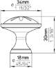 Afbeeldingen van Siro Meubelknop metaal - L 34mm/H 30mm/B 34mm antiek messing/beige 