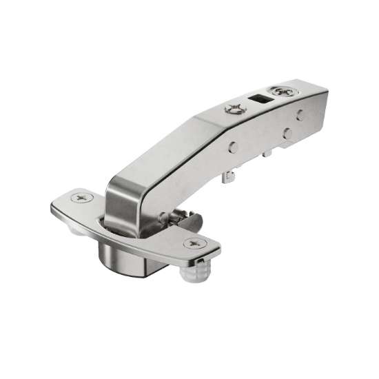 Afbeeldingen van Hettich Sensys hoekscharnier W90 met geïntegreerde demping (Sensys 8639i W90), vernikkeld, inliggend, openingshoek 95°, TB-boorbeeld 45 x 9,5 mm, om in te drukken (ø 8 x 11)