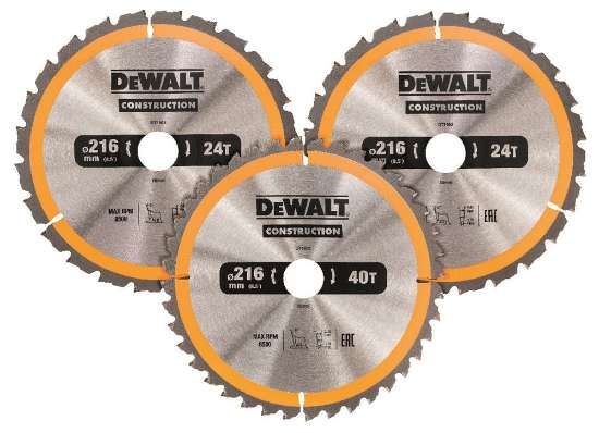 Afbeeldingen van DeWalt Cirkelzaagbladen set DT1962-QZ - Ø216mm asgat 30mm 