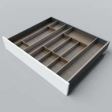 Afbeeldingen van Blum Bestekindeling Legrabox - corpusbreedte 700-950 diepte 650mm - notenhout/aluminium OL.NA6580S1BEST
