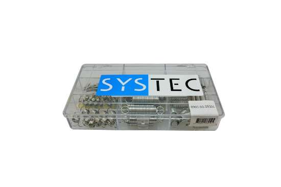 Afbeeldingen van Systec assortimentsdoos trekveer - 9 vaks T85-T209 - 116 stuks verzinkt