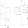 Afbeeldingen van INTERSTEEL Knop op rechthoekig schild profielcilindergat 72 mm rvs geborsteld 2754