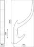 Afbeeldingen van Siro Kapstokhaak metaal - boorafstand 32mm/L 150mm/H 71mm/B 15mm antiek messing 