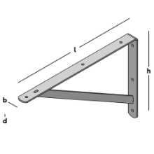 Afbeeldingen van GB Plankdrager 250x400 30x4/20x4 Verzinkt Band