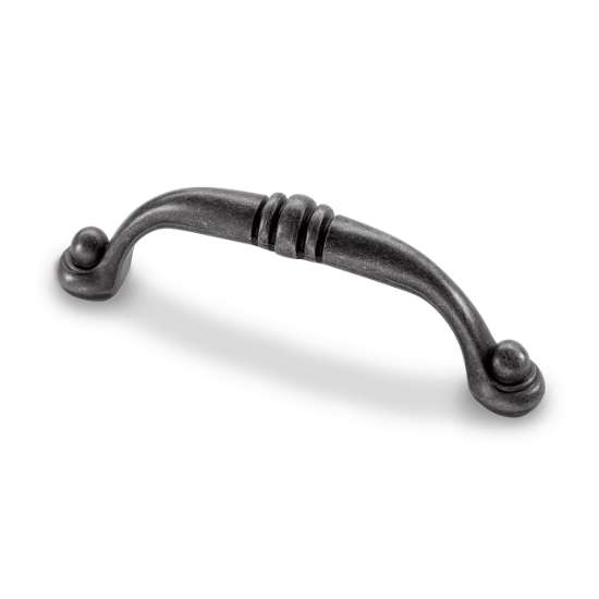 Afbeeldingen van Hettich Greep Alberta, boorafstand 96, L 110 mm, B 14 mm, H 28 mm, tinkleurig antiek