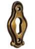 Afbeeldingen van Siro Sierschild metaal - boorafstand 31mm/L 46mm/H 3mm/B 26mm antiek messing 