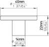 Afbeeldingen van Siro Meubelknop kunststof - L 40mm/H 22mm/B 40mm - wit 