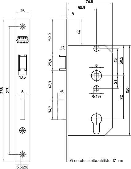 Afbeeldingen van Nemef pc dn slot 569/4 50 DR