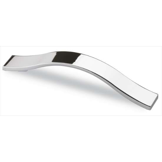 Afbeeldingen van Hettich Greep Genoa, boorafstand 128, L 170 mm, B 23 mm, H 26 mm, glans verchroomd
