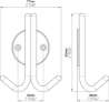 Afbeeldingen van Siro Kapstokhaak metaal - boorafstand 32mm/L 100mm/H 36mm/B 77mm RVS 