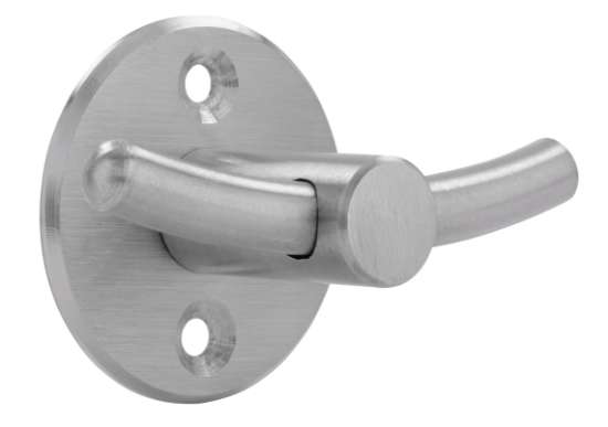 Afbeeldingen van Siro Kapstokhaak metaal - boorafstand 28mm/L 42mm/H 32mm/B 64mm RVS 