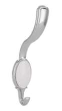 Afbeeldingen van Siro Kapstokhaak metaal - boorafstand 24mm/L 158mm/H 64mm/B 34mm chroom glanzend/wit 
