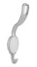 Afbeeldingen van Siro Kapstokhaak metaal - boorafstand 24mm/L 158mm/H 64mm/B 34mm chroom glanzend/wit 