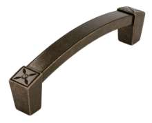 Afbeeldingen van Siro Meubelgreep metaal - boorafstand 96mm/L 110mm/H 28mm/B 14mm - antiek messing 