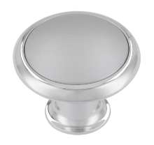 Afbeeldingen van Siro Meubelknop kunststof - L 34mm/H 27mm/B 34mm - chroom glanzend/aluminium 