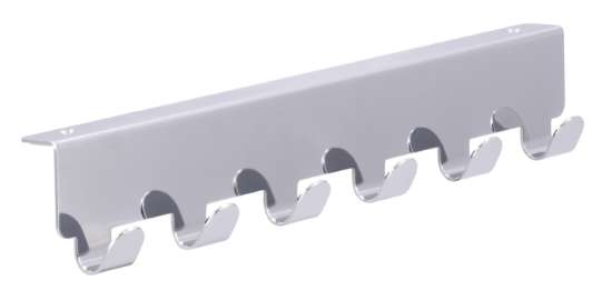 Afbeeldingen van Siro Deurkapstok metaal - met 6 haken boorafstand 210mm/L 240mm/H 32mm/B 41mm chroom glanzend 