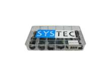 Afbeeldingen van Systec assortimentsdoos zekeringsring voor as - 18 vaks Ø10-27mm - 262 stuks gezwart