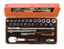 Afbeeldingen van Bahco dopsleutelset 29 delig 1/4'' met metalen doos