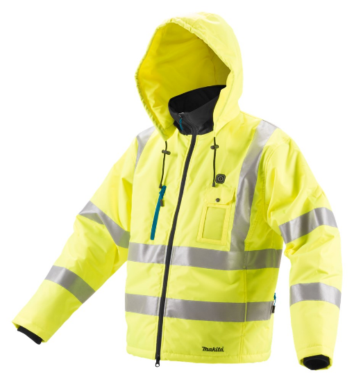 Afbeeldingen van Makita Verwarmde veiligheidsjas DCJ206ZL - 18v maat L - inclusief LXT jasadapter, in doos 