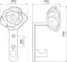 Afbeeldingen van Siro Kapstokhaak metaal - boorafstand 25mm/L 124mm/H 64mm/B 65mm - chroom glanzend/ rood 