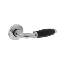 Afbeeldingen van INTERSTEEL Deurkruk Courgette met rozet ø49x7mm verdekt mat chroom 0206
