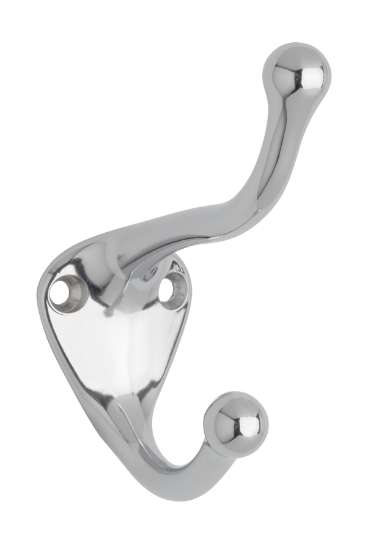 Afbeeldingen van Siro Kapstokhaak metaal - boorafstand 22mm/L 82mm/H 76mm/B 32mm chroom glanzend 