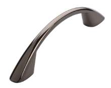 Afbeeldingen van Siro Meubelgreep metaal - boorafstand 96mm/L 132mm/H 29mm/B 14mm zwart chroom glanzend 