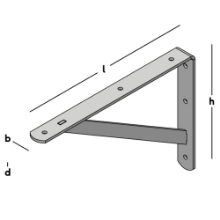 Afbeeldingen van GB Plankdrager 200x300 30x4/20x4 Verzinkt Band