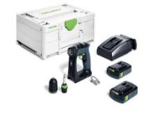 Afbeeldingen van Festool accu-schroefboormachine CXS 18-C 3,0-Plus - 18V 2x3.0Ah accu - inclusief snellader in Systainer