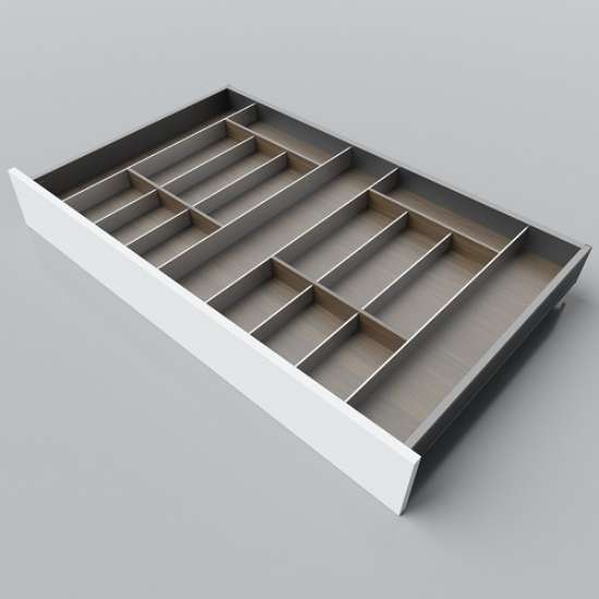 Afbeeldingen van Blum Bestekindeling Legrabox - corpusbreedte 950-1200 diepte 600mm - notenhout/aluminium OL.NA6010S1BEST
